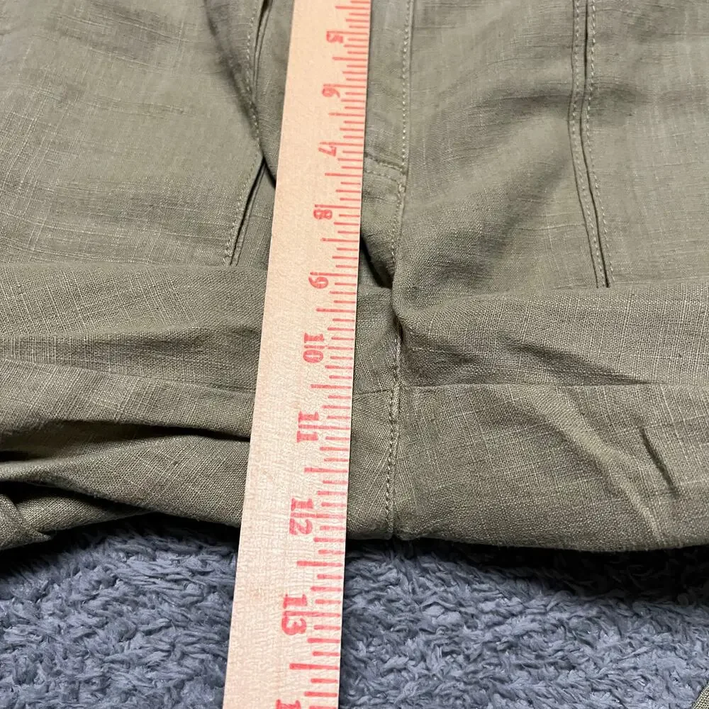 J. Crew Pants Womens 6 Petite Linen Blend Seaside Cargo Straight Utility Casual